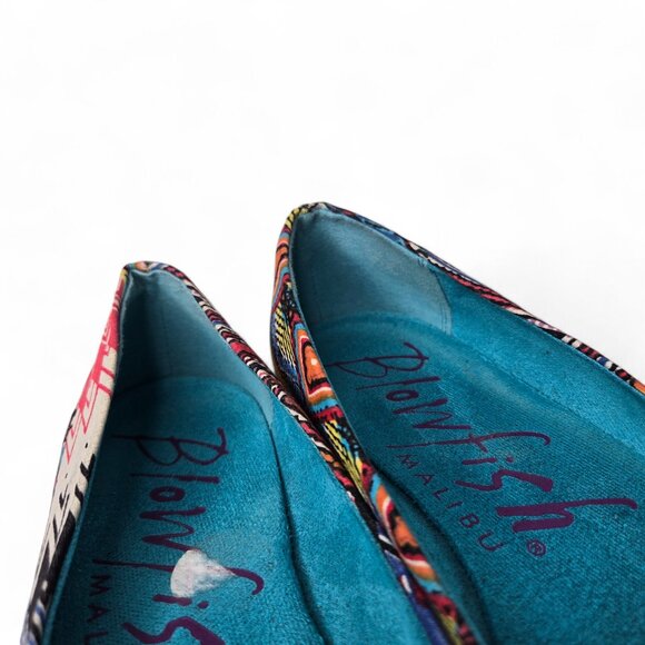 Blowfish Palma Ballet Flats Women's Boho Pleated Edge Festive Geo Pattern 7.5 - Picture 8 of 10